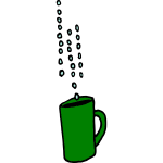 Raindrops falling in a coffee cup